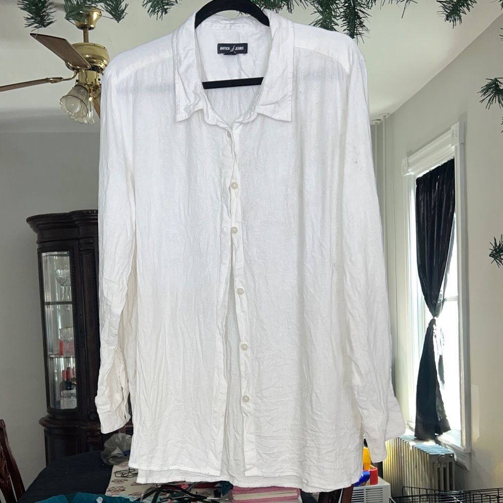 Nautica Women's White Button Down Shirt - Picture 6 of 6